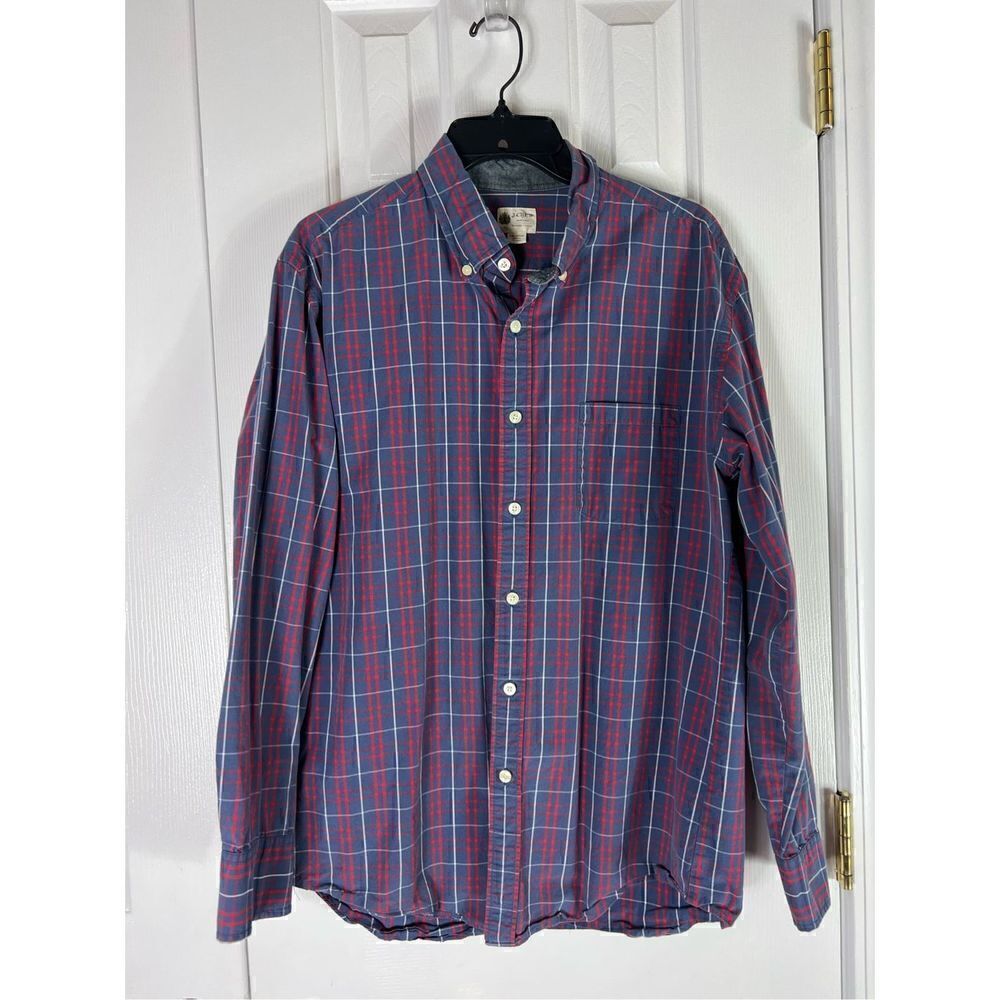 Jcrew Mens Vintage Button Front Plaid Shirt Size L